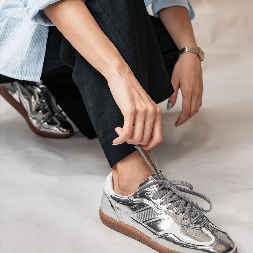 ALOHAS Tb.490 Rife Metallic Silver Sneakers, sz 7